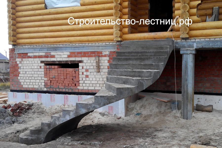 Уличные бетонные лестницы в Нижегородской области деревня Бурцево КП Своя земля